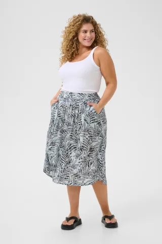 Rock A-shape Blue Leaf Print multi