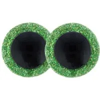 maDDma Puppen Accessoires-Set AA Glitzeraugen 1 Paar 18mm hohe Kuppel, grün