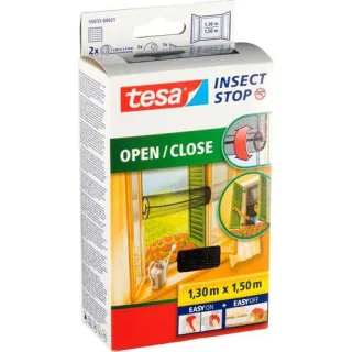 Tesa Fliegengitter open/close 1,3x1,5m schwarz Klettband