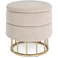 Feeling4Home Sitzhocker Pavlina in Samt-Optik, Beige