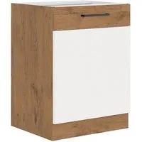 Küchen-Preisbombe Unterschrank 60 cm Küche Vigo Hochglanz weiß Eiche Lancelot Küchenzeile Küchenblock