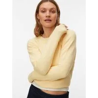 Vero Moda Rundhalspullover VMDOFFY LS O-NECK BLOUSE GA NOOS Materialmix, regular fit