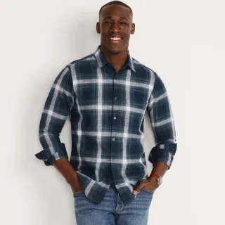 Karo-Hemd aus Baumwoll-Twill für Herren, Herren, size: regular, Blau, Baumwolle, by Lands' End