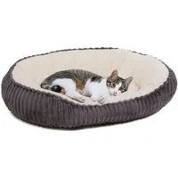 Wallace & Jones Tierbett Cameron Katzenkörbchen, Katzenbett, anthrazit-beige, ca. 75x55x20cm