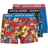 Jack & Jones Boxershorts JACAZORES im 3er-Pack mit elastischem Bund und bequemem Stoff (Packung, 3-St) bedruckt, casual Stil, regular fit, Rundhals, Single Jersey