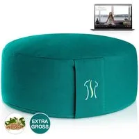 BACKLAxx® Meditationskissen rund 35 cm XL – Yoga Kissen mit formstabiler Buchweizenfüllung, für Meditation & Entspannung – Sitzkissen