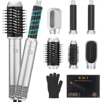 oyajia Multihaarstyler 6-in-1 Heißluftstyler mit Locken-, Glätt-, Föhn- & Volumenfunktion, 6-in-1 Stylingtool mit 3 Temperaturen, 3 Windstufen und Aufsätzen