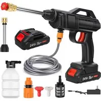 Athlix Akku-Hochdruckreiniger 3 in 1 Akku Hochdruckreiniger kabelloser Reiniger für Auto Fenster, Druck max: 70 bar, 200W 70 Bar, 215L pro Stunde