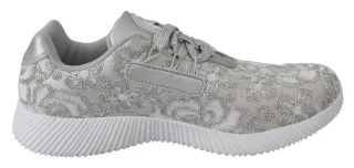 Plein Sport Women's Silver Polyester Runner Joice Sneakers Shoes