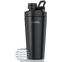Arendo Protein Shaker Edelstahl Eiweißshaker 600 ml, verschließbar, spülmaschinengeeignet, Edelstahl, (4-tlg), Eiweiß Mixbecher, BPA-frei, für unterwegs, Yoga, Fitness, Sport