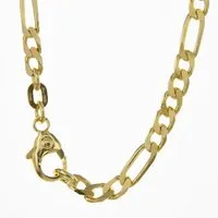 HOPLO Goldkette Goldkette Figarokette Länge 60cm - Breite 3,5mm - 585-14 Karat Gold, Made in Germany