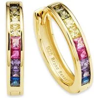 Bruno Banani Paar Creolen Schmuck Geschenk Silber 925 Ohrschmuck Ohrringe Regenbogen, mit Zirkonia (synth)