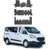 OMAC Auto-Fußmatten für Ford Transit Custom 2018-2022 Automatten 9 tlg (9 St), für Ford Transit Custom 2012-2021 Ford Transit Custom 2012-2021, Antirutsch,Wasserfest,Einfache Installation