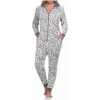 Normann Pyjama Damen Schlafanzug Einteiler Jumpsuit Overall aus Coralfleece