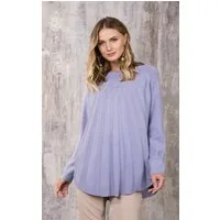 Passioni Strickpullover mit Strassdetails und Plissee