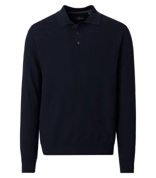 CASAMODA - Polo-Shirt Langarm blau - Gr. - M