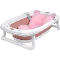 FIVMEN Babybadewanne Faltbare Babywanne mit rutschfesten Füßen für Babys und Neugeborene, inkl. Bade Sitzkissen, folding bathtub, platzsparend