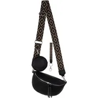 EAAKIE Gürteltasche Bauchtasche Umhängetasche Crossbody-Bag Kunstleder Italy-Design, als Schultertasche, CrossOver, Umhängetasche tragbar