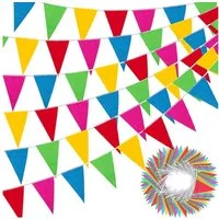 LuxusKollektion Wimpelkette Wimpelkette Outdoor Wetterfest 100M Kinderzimmer Geburtstag Garten