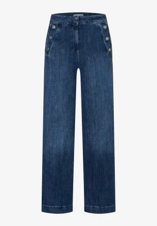MORE & MORE - Weite Jeans mit Knöpfen denim - Gr. - 44