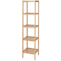 dibea Regal aus Bambus mit 5 Ablageflächen, 33x33x146 cm, natur, 1-tlg., robust & nachhaltig, platzsparend & pflegeleicht