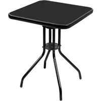 Mojawo Küchentisch Bistrotisch Balkontisch Glastisch Gartentisch Tisch Glas Metall 60cm