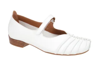Everybody 30508H2296 GL002 GALEGA Riemchen Pumps Wei? Blockabsatz Holzoptik