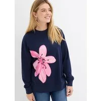 bonprix Sweatshirt Oversize-Passform, mit großem Blumendruck
