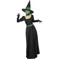 Smiffys Hexen-Kostüm Grüne Hexe - Karneval Faschingskostüm Damen, Die klassische Wicked Witch of the West