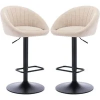WAHSON OFFICE CHAIRS Barhocker höhenverstellbar drehbar Barstuhl aus Handtuchstoff 2er Set