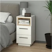 Vicco Nachtschrank Beatrice, Weiß/Sonoma, 36 x 68 cm (1-St)