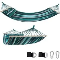 yourGEAR Stabhängematte Kauai Smaragd Hängematte mit Stangen 240x160cm 300kg Kissen