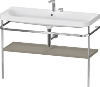 Duravit Happy D.2 Plus c-shaped Set mit Metallkonsole Stein Grau Seidenmatt 1175x490x850 mm - HP4839 HP4839E92920000