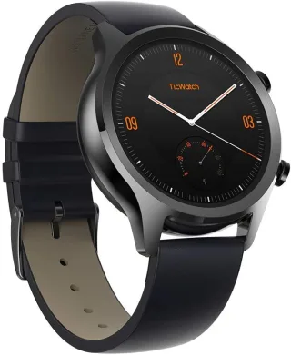 Mobvoi Ticwatch C2 [inkl. Lederarmband schwarz] 43mm Edelstahlgehäuse schwarz
