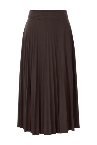 Rich & Royal - Plissee Skirt Recycled dark chocolate - Gr. - 34