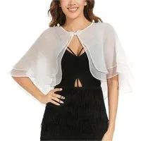 Oemmn Bolero Damen Festlich Elegant Chiffon Strickjacke 3/4 Ärmel