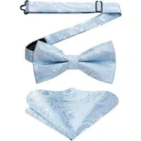 LuxusKollektion Fliege Fliege Einstecktuch Herren Hochzeit Smoking Party B Hellblau 2