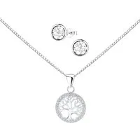 ALEXANDER YORK Schmuckset Schmuckset, Lebensbaum, TREE OF LIFE Zirkonia weiß, Ohrstecker, 4-tlg.