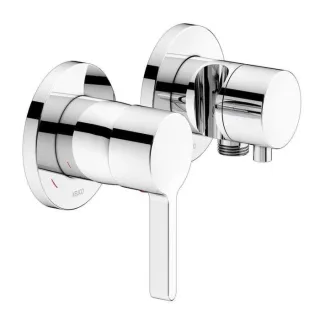 Keuco Edition 400 Brausearmatur 51551011221 chrom, für 2 Verbraucher, Unterputzarmatur, mit Wandanschlußbogen und Brausehalter