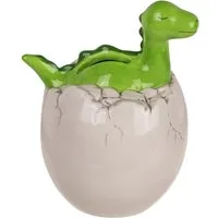 Out of the Blue Spardose Dino aus dem Ei Spardose mit Schloss Dinosaurier Sparschwein Keramik
