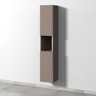 Sanipa 3way Hochschrank mit 2 Türen und 1 offenem Fach, Taupe-Matt BP1121T
