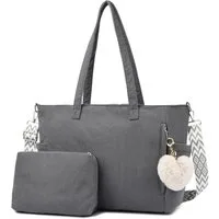 Cachito Schultertasche Damen Umhängetasche Groß Shopper Handtasche Cord Tote Bag Reisetasche, für Arbeit Büro Reisen Einkaufen Schule Strand