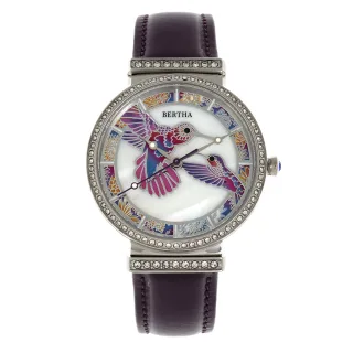 Bertha Emily Uhr mit Lederarmband aus Perlmutt