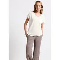 STREET ONE T-Shirt im Leinen-Look und mit Brusttasche+ö