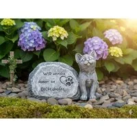 MF Grabkerze Gedenkstein Katzenliebe mit Katze und Spruch (1-tlg)