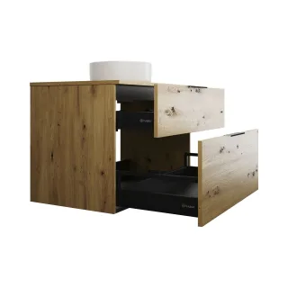 Burgbad Keramik Waschtisch-Set Eqio Eiche Dekor Urban/Alpinweiss, SGUM090F5662C0001 SGUM090F5662C0001
