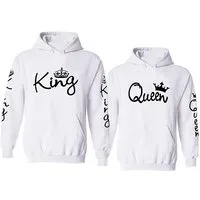Couples Shop Kapuzenpullover King & Queen Hoodie Pullover für Paare mit trendigem Print im Partner Look