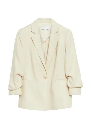 comma - Moderner Blazer mit 3/4-Ärmeln und V-Ausschnitt beige - Gr. - 38