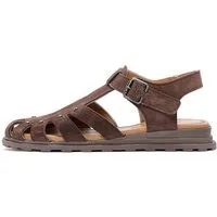 Derimod Sandalen aus Veloursleder Sandale Echtes Wildleder, Lederfutter, Knöchelschnalle, Nieten-Details