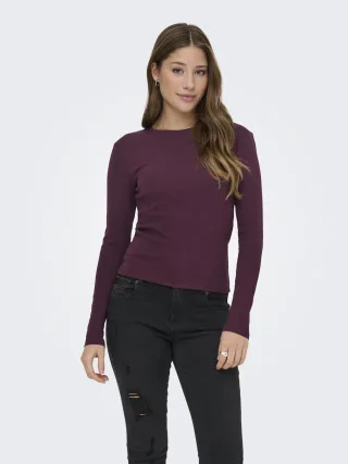 ONLY - ONLRILEY O-NECK L/S TOP JRS NOOS Winetasting - Gr. - L